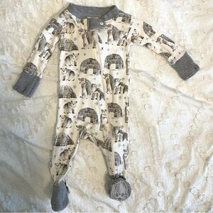 Organic Cotton Neutral Polar Bear Print Footed Pajamas 0-3 months Burt’s Bees